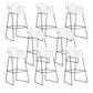 Contemporary Plastic Barstool Armed Stool with Steel Black Frame