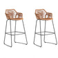 Contemporary Plastic Barstool Armed Stool with Steel Black Frame