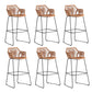Contemporary Plastic Barstool Armed Stool with Steel Black Frame