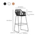 Contemporary Plastic Barstool Armed Stool with Steel Black Frame