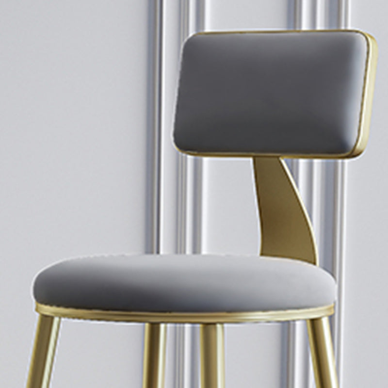 Nordic Backrest Armless Counter Stool Iron Cashier Bar Stool with Velvet Cushion