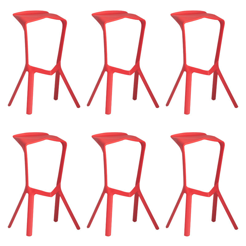 Modern Armless Bar Height Stool Plastic Bar Stool for Living Room