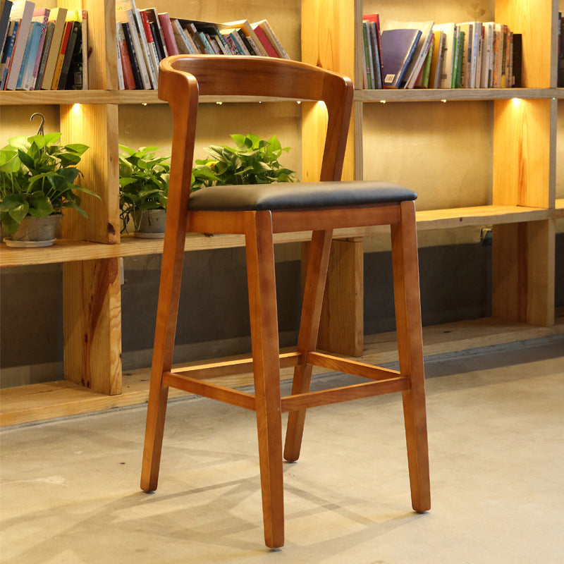 Contemporary Wood Stool Backrest Counter Stool Furniture for Restaurant