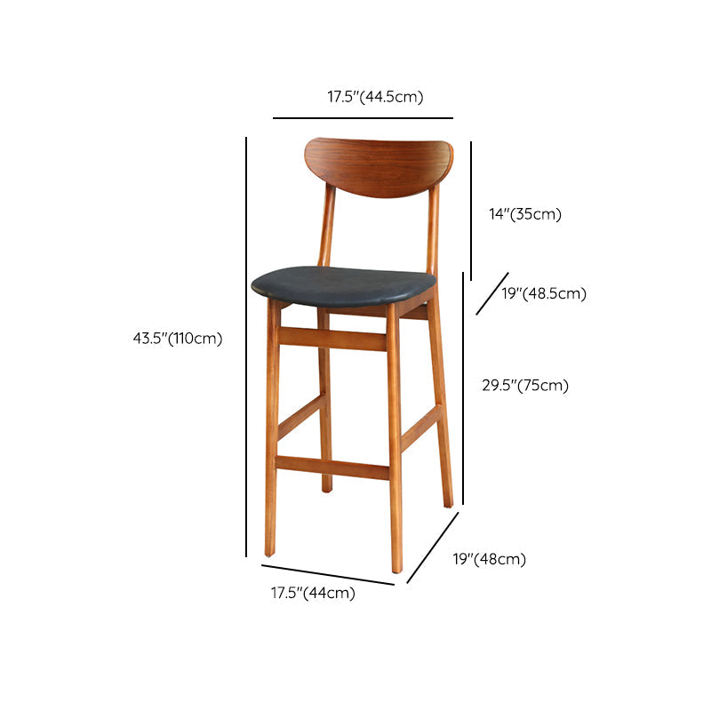 Contemporary Wood Stool Backrest Counter Stool Furniture for Restaurant