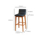 Contemporary Wood Stool Backrest Counter Stool Furniture for Restaurant