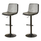Scandinavian Adjustable Height Swivel Bar Stool Leather Upholstered Bar Stool Grey 2 Piece Set Clearhalo 'Bar Furniture' 'Bar Stools' 'bar_stools' 'furn' 'furn_bar_stools' 'Furniture' 'Kitchen & Dining Furniture' 6095719