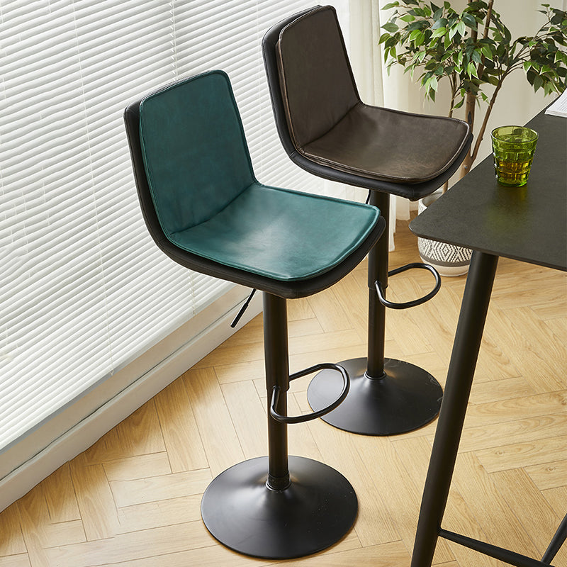 Scandinavian Adjustable Height Swivel Bar Stool Leather Upholstered Bar Stool Clearhalo 'Bar Furniture' 'Bar Stools' 'bar_stools' 'furn' 'furn_bar_stools' 'Furniture' 'Kitchen & Dining Furniture' 6095720