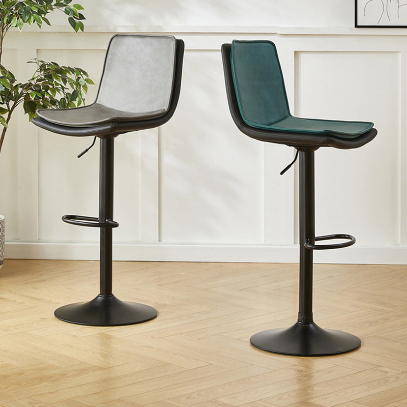 Scandinavian Adjustable Height Swivel Bar Stool Leather Upholstered Bar Stool Clearhalo 'Bar Furniture' 'Bar Stools' 'bar_stools' 'furn' 'furn_bar_stools' 'Furniture' 'Kitchen & Dining Furniture' 6095721