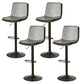 Scandinavian Adjustable Height Swivel Bar Stool Leather Upholstered Bar Stool Grey 4 Piece Set Clearhalo 'Bar Furniture' 'Bar Stools' 'bar_stools' 'furn' 'furn_bar_stools' 'Furniture' 'Kitchen & Dining Furniture' 6095722