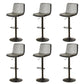 Scandinavian Adjustable Height Swivel Bar Stool Leather Upholstered Bar Stool Grey 6 Piece Set Clearhalo 'Bar Furniture' 'Bar Stools' 'bar_stools' 'furn' 'furn_bar_stools' 'Furniture' 'Kitchen & Dining Furniture' 6095724