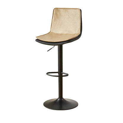 Scandinavian Adjustable Height Swivel Bar Stool Leather Upholstered Bar Stool Beige 1 Piece Clearhalo 'Bar Furniture' 'Bar Stools' 'bar_stools' 'furn' 'furn_bar_stools' 'Furniture' 'Kitchen & Dining Furniture' 6095728