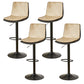Scandinavian Adjustable Height Swivel Bar Stool Leather Upholstered Bar Stool Beige 4 Piece Set Clearhalo 'Bar Furniture' 'Bar Stools' 'bar_stools' 'furn' 'furn_bar_stools' 'Furniture' 'Kitchen & Dining Furniture' 6095732
