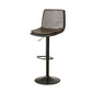 Scandinavian Adjustable Height Swivel Bar Stool Leather Upholstered Bar Stool Brown 1 Piece Clearhalo 'Bar Furniture' 'Bar Stools' 'bar_stools' 'furn' 'furn_bar_stools' 'Furniture' 'Kitchen & Dining Furniture' 6095735