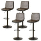 Scandinavian Adjustable Height Swivel Bar Stool Leather Upholstered Bar Stool Brown 4 Piece Set Clearhalo 'Bar Furniture' 'Bar Stools' 'bar_stools' 'furn' 'furn_bar_stools' 'Furniture' 'Kitchen & Dining Furniture' 6095737