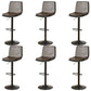 Scandinavian Adjustable Height Swivel Bar Stool Leather Upholstered Bar Stool Brown 6 Piece Set Clearhalo 'Bar Furniture' 'Bar Stools' 'bar_stools' 'furn' 'furn_bar_stools' 'Furniture' 'Kitchen & Dining Furniture' 6095738