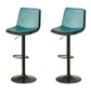 Scandinavian Adjustable Height Swivel Bar Stool Leather Upholstered Bar Stool Green 2 Piece Set Clearhalo 'Bar Furniture' 'Bar Stools' 'bar_stools' 'furn' 'furn_bar_stools' 'Furniture' 'Kitchen & Dining Furniture' 6095741