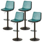 Scandinavian Adjustable Height Swivel Bar Stool Leather Upholstered Bar Stool Green 4 Piece Set Clearhalo 'Bar Furniture' 'Bar Stools' 'bar_stools' 'furn' 'furn_bar_stools' 'Furniture' 'Kitchen & Dining Furniture' 6095742