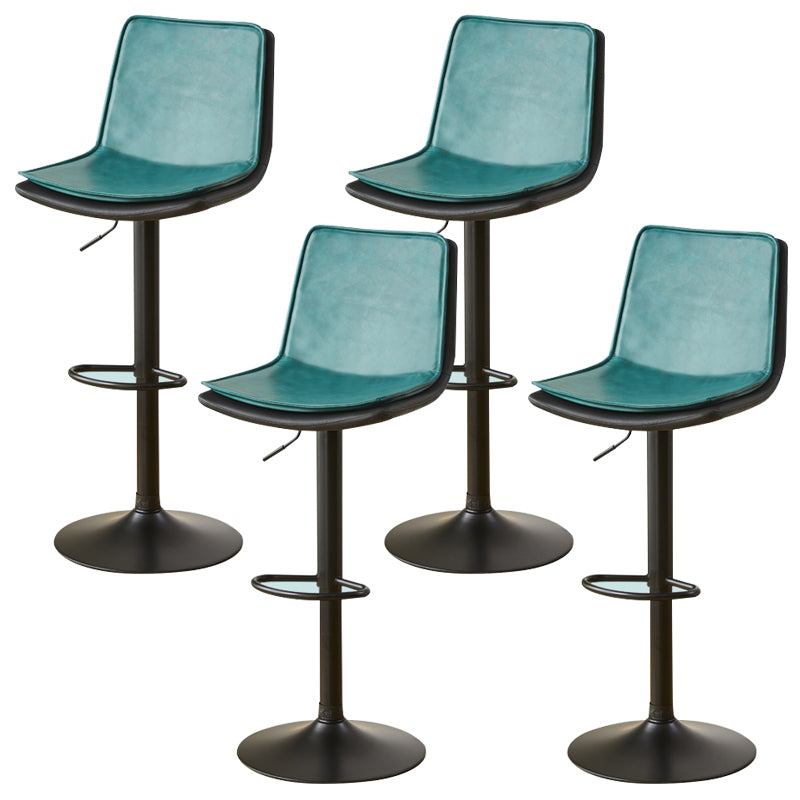 Scandinavian Adjustable Height Swivel Bar Stool Leather Upholstered Bar Stool Green 4 Piece Set Clearhalo 'Bar Furniture' 'Bar Stools' 'bar_stools' 'furn' 'furn_bar_stools' 'Furniture' 'Kitchen & Dining Furniture' 6095742