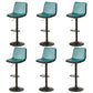 Scandinavian Adjustable Height Swivel Bar Stool Leather Upholstered Bar Stool Green 6 Piece Set Clearhalo 'Bar Furniture' 'Bar Stools' 'bar_stools' 'furn' 'furn_bar_stools' 'Furniture' 'Kitchen & Dining Furniture' 6095743
