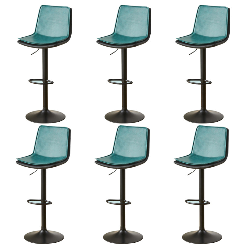 Scandinavian Adjustable Height Swivel Bar Stool Leather Upholstered Bar Stool Green 6 Piece Set Clearhalo 'Bar Furniture' 'Bar Stools' 'bar_stools' 'furn' 'furn_bar_stools' 'Furniture' 'Kitchen & Dining Furniture' 6095743