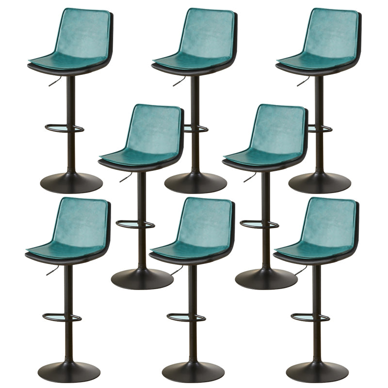 Scandinavian Adjustable Height Swivel Bar Stool Leather Upholstered Bar Stool Green 8 Piece Set Clearhalo 'Bar Furniture' 'Bar Stools' 'bar_stools' 'furn' 'furn_bar_stools' 'Furniture' 'Kitchen & Dining Furniture' 6095744