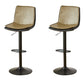 Scandinavian Adjustable Height Swivel Bar Stool Leather Upholstered Bar Stool Khaki 2 Piece Set Clearhalo 'Bar Furniture' 'Bar Stools' 'bar_stools' 'furn' 'furn_bar_stools' 'Furniture' 'Kitchen & Dining Furniture' 6095746