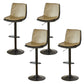 Scandinavian Adjustable Height Swivel Bar Stool Leather Upholstered Bar Stool Khaki 4 Piece Set Clearhalo 'Bar Furniture' 'Bar Stools' 'bar_stools' 'furn' 'furn_bar_stools' 'Furniture' 'Kitchen & Dining Furniture' 6095747