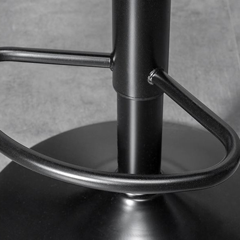 Leather Adjustable Height Stool Scandinavian Stool with Metal Base Clearhalo 'Bar Furniture' 'Bar Stools' 'bar_stools' 'furn' 'furn_bar_stools' 'Furniture' 'Kitchen & Dining Furniture' 6095766