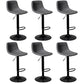 Leather Adjustable Height Stool Scandinavian Stool with Metal Base Grey 6 Piece Set Clearhalo 'Bar Furniture' 'Bar Stools' 'bar_stools' 'furn' 'furn_bar_stools' 'Furniture' 'Kitchen & Dining Furniture' 6095771
