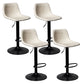 Leather Adjustable Height Stool Scandinavian Stool with Metal Base White 4 Piece Set Clearhalo 'Bar Furniture' 'Bar Stools' 'bar_stools' 'furn' 'furn_bar_stools' 'Furniture' 'Kitchen & Dining Furniture' 6095775