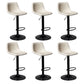 Leather Adjustable Height Stool Scandinavian Stool with Metal Base White 6 Piece Set Clearhalo 'Bar Furniture' 'Bar Stools' 'bar_stools' 'furn' 'furn_bar_stools' 'Furniture' 'Kitchen & Dining Furniture' 6095776