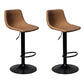 Leather Adjustable Height Stool Scandinavian Stool with Metal Base Brown 2 Piece Set Clearhalo 'Bar Furniture' 'Bar Stools' 'bar_stools' 'furn' 'furn_bar_stools' 'Furniture' 'Kitchen & Dining Furniture' 6095779
