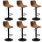 Leather Adjustable Height Stool Scandinavian Stool with Metal Base Brown 6 Piece Set Clearhalo 'Bar Furniture' 'Bar Stools' 'bar_stools' 'furn' 'furn_bar_stools' 'Furniture' 'Kitchen & Dining Furniture' 6095781
