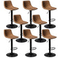 Leather Adjustable Height Stool Scandinavian Stool with Metal Base Brown 8 Piece Set Clearhalo 'Bar Furniture' 'Bar Stools' 'bar_stools' 'furn' 'furn_bar_stools' 'Furniture' 'Kitchen & Dining Furniture' 6095782