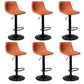 Leather Adjustable Height Stool Scandinavian Stool with Metal Base Orange 6 Piece Set Clearhalo 'Bar Furniture' 'Bar Stools' 'bar_stools' 'furn' 'furn_bar_stools' 'Furniture' 'Kitchen & Dining Furniture' 6095791