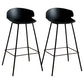 Nordic Style Metal Bar-stool Plastic Counter Bar Stool for Indoor Use Black 2 Piece Set Clearhalo 'Bar Furniture' 'Bar Stools' 'bar_stools' 'furn' 'furn_bar_stools' 'Furniture' 'Kitchen & Dining Furniture' 6095795