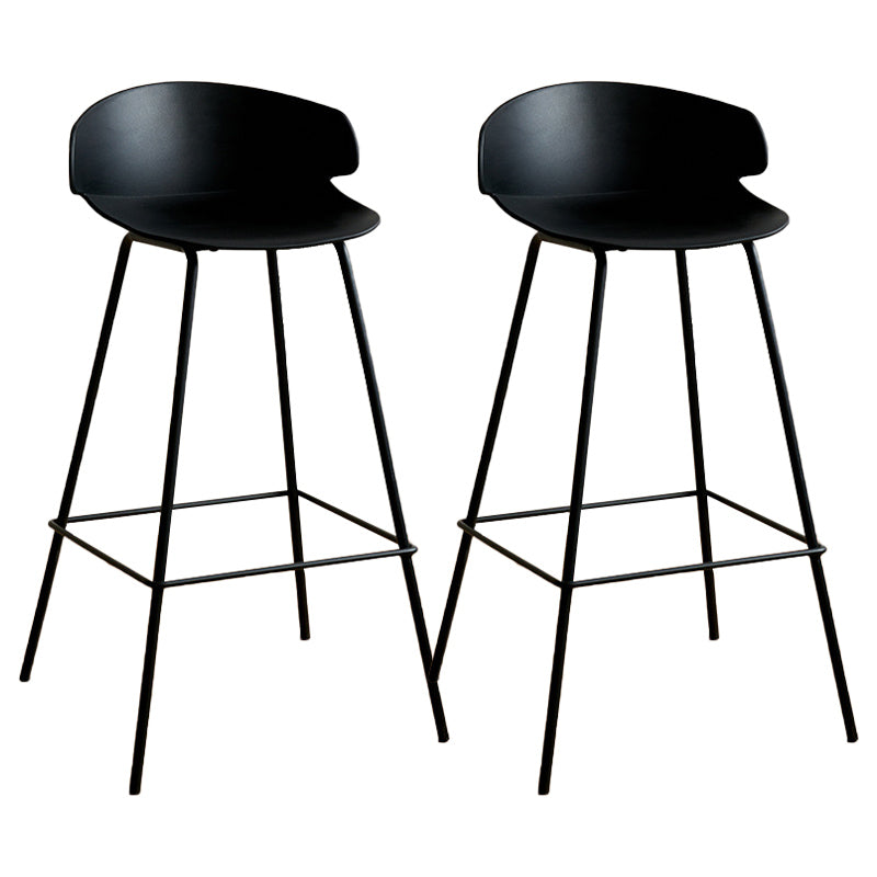 Nordic Style Metal Bar-stool Plastic Counter Bar Stool for Indoor Use Black 2 Piece Set Clearhalo 'Bar Furniture' 'Bar Stools' 'bar_stools' 'furn' 'furn_bar_stools' 'Furniture' 'Kitchen & Dining Furniture' 6095795