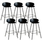 Nordic Style Metal Bar-stool Plastic Counter Bar Stool for Indoor Use Black 6 Piece Set Clearhalo 'Bar Furniture' 'Bar Stools' 'bar_stools' 'furn' 'furn_bar_stools' 'Furniture' 'Kitchen & Dining Furniture' 6095799