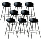 Nordic Style Metal Bar-stool Plastic Counter Bar Stool for Indoor Use Black 8 Piece Set Clearhalo 'Bar Furniture' 'Bar Stools' 'bar_stools' 'furn' 'furn_bar_stools' 'Furniture' 'Kitchen & Dining Furniture' 6095801