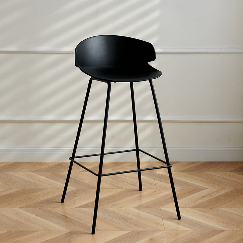 Nordic Style Metal Bar-stool Plastic Counter Bar Stool for Indoor Use Clearhalo 'Bar Furniture' 'Bar Stools' 'bar_stools' 'furn' 'furn_bar_stools' 'Furniture' 'Kitchen & Dining Furniture' 6095802