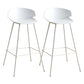 Nordic Style Metal Bar-stool Plastic Counter Bar Stool for Indoor Use White 2 Piece Set Clearhalo 'Bar Furniture' 'Bar Stools' 'bar_stools' 'furn' 'furn_bar_stools' 'Furniture' 'Kitchen & Dining Furniture' 6095804