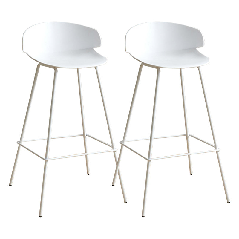 Nordic Style Metal Bar-stool Plastic Counter Bar Stool for Indoor Use White 2 Piece Set Clearhalo 'Bar Furniture' 'Bar Stools' 'bar_stools' 'furn' 'furn_bar_stools' 'Furniture' 'Kitchen & Dining Furniture' 6095804