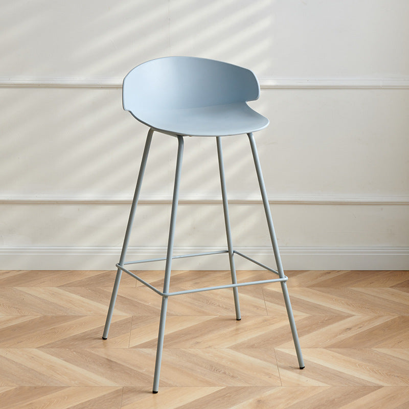 Nordic Style Metal Bar-stool Plastic Counter Bar Stool for Indoor Use Clearhalo 'Bar Furniture' 'Bar Stools' 'bar_stools' 'furn' 'furn_bar_stools' 'Furniture' 'Kitchen & Dining Furniture' 6095805