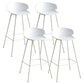Nordic Style Metal Bar-stool Plastic Counter Bar Stool for Indoor Use White 4 Piece Set Clearhalo 'Bar Furniture' 'Bar Stools' 'bar_stools' 'furn' 'furn_bar_stools' 'Furniture' 'Kitchen & Dining Furniture' 6095806
