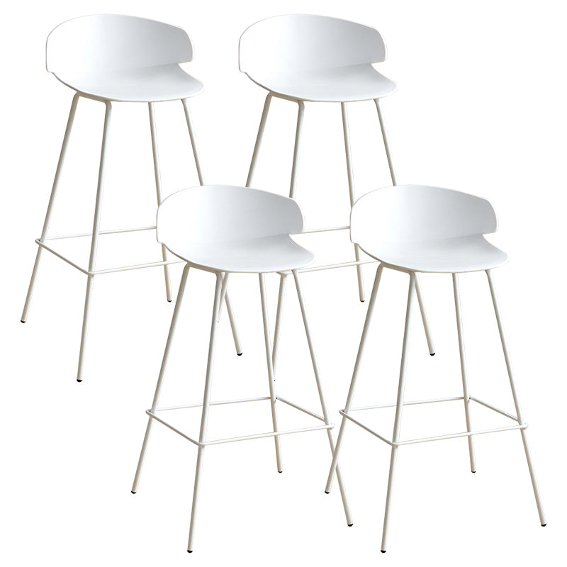 Nordic Style Metal Bar-stool Plastic Counter Bar Stool for Indoor Use White 4 Piece Set Clearhalo 'Bar Furniture' 'Bar Stools' 'bar_stools' 'furn' 'furn_bar_stools' 'Furniture' 'Kitchen & Dining Furniture' 6095806