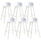 Nordic Style Metal Bar-stool Plastic Counter Bar Stool for Indoor Use White 6 Piece Set Clearhalo 'Bar Furniture' 'Bar Stools' 'bar_stools' 'furn' 'furn_bar_stools' 'Furniture' 'Kitchen & Dining Furniture' 6095809