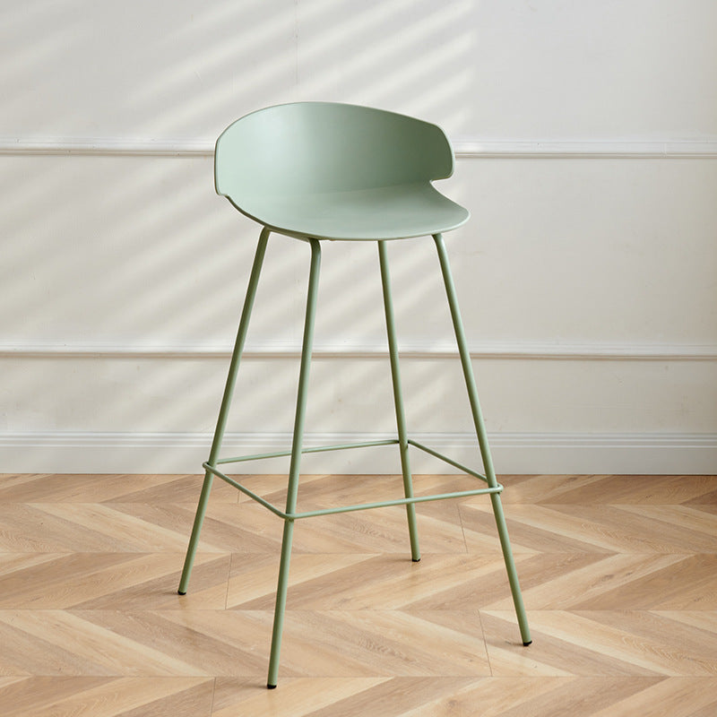 Nordic Style Metal Bar-stool Plastic Counter Bar Stool for Indoor Use Clearhalo 'Bar Furniture' 'Bar Stools' 'bar_stools' 'furn' 'furn_bar_stools' 'Furniture' 'Kitchen & Dining Furniture' 6095810