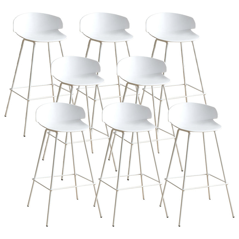 Nordic Style Metal Bar-stool Plastic Counter Bar Stool for Indoor Use White 8 Piece Set Clearhalo 'Bar Furniture' 'Bar Stools' 'bar_stools' 'furn' 'furn_bar_stools' 'Furniture' 'Kitchen & Dining Furniture' 6095811