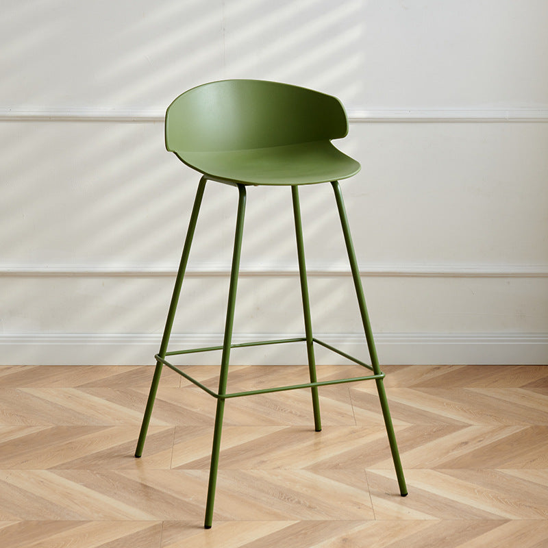 Nordic Style Metal Bar-stool Plastic Counter Bar Stool for Indoor Use Clearhalo 'Bar Furniture' 'Bar Stools' 'bar_stools' 'furn' 'furn_bar_stools' 'Furniture' 'Kitchen & Dining Furniture' 6095812
