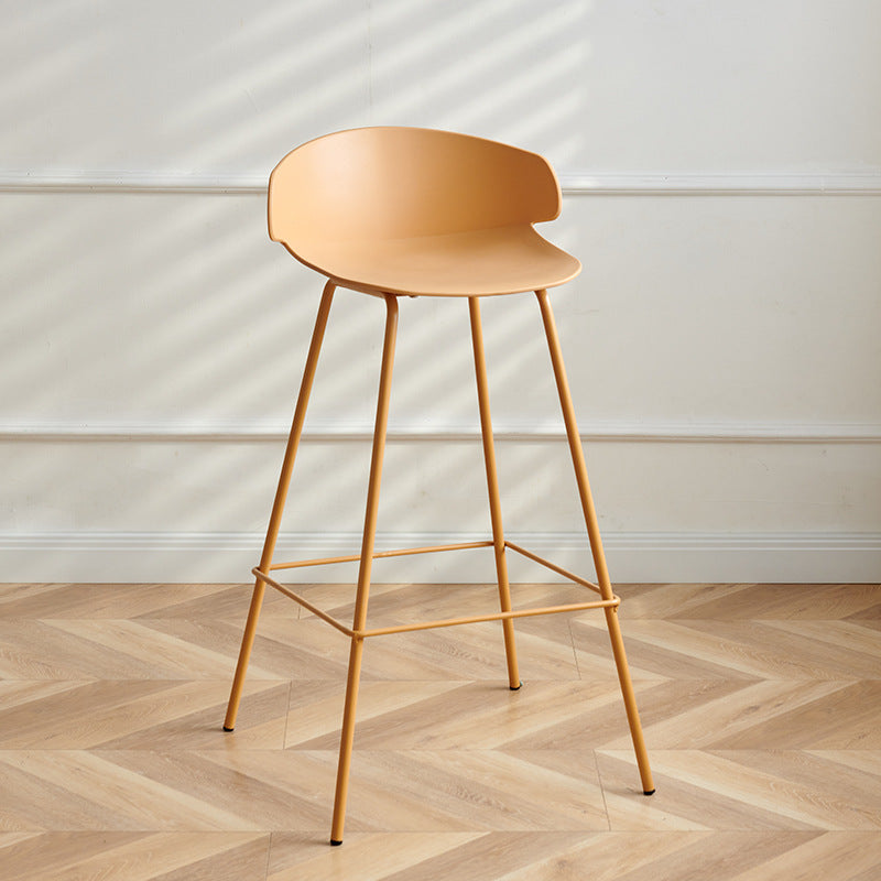 Nordic Style Metal Bar-stool Plastic Counter Bar Stool for Indoor Use Clearhalo 'Bar Furniture' 'Bar Stools' 'bar_stools' 'furn' 'furn_bar_stools' 'Furniture' 'Kitchen & Dining Furniture' 6095813